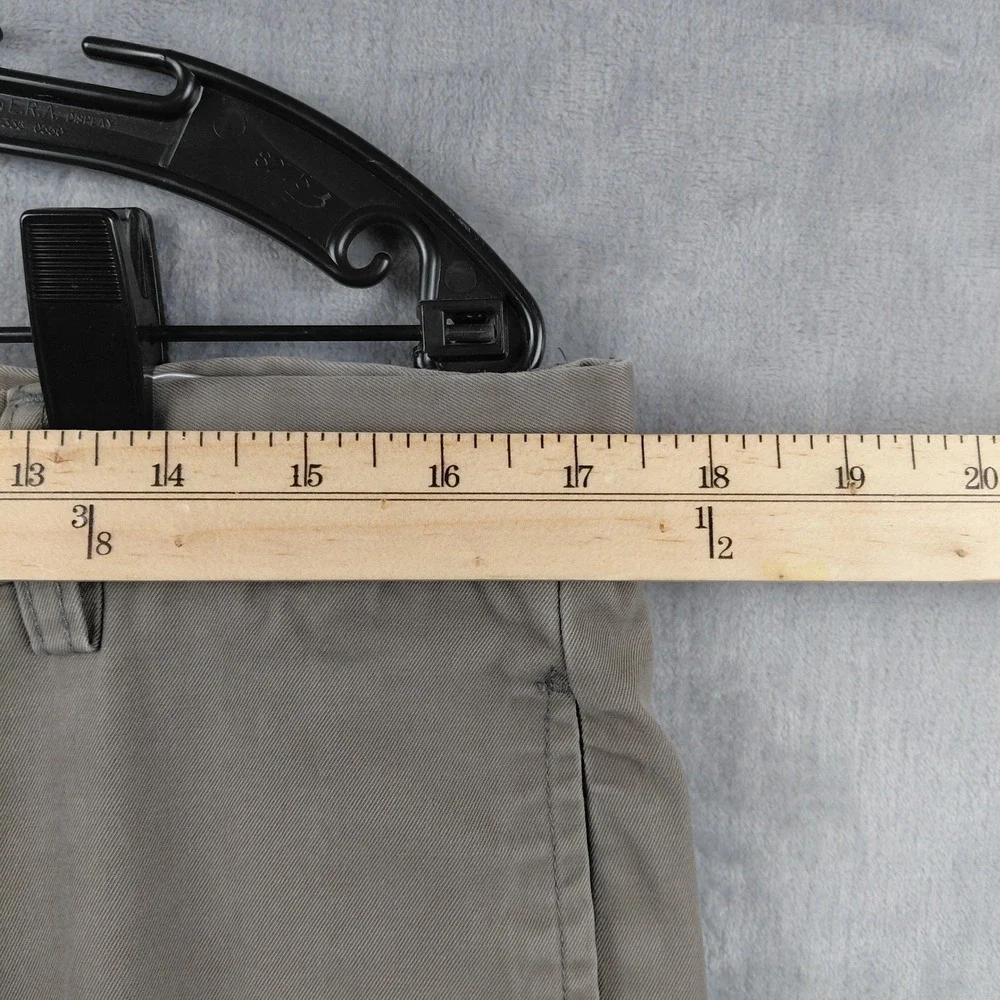 Banana Republic Gavin Flat Front Chino Pants Mens 35x32 Khaki Straight‎ Cotton